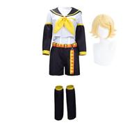 Zhongkaihua Kagamine Rin Cosplay Costume Navy Sailor Suit High School Uniform for Halloween Comic Con Anime Game Role Play Full Set Outfits