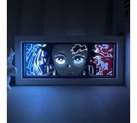 Zhongkaihua Kamado Tanjiro Anime Character 3D Paper Sculptures Light Box 16 Color Remote Control Touch LED Paper Carving Table Lamp Bedroom Bedside Lamp