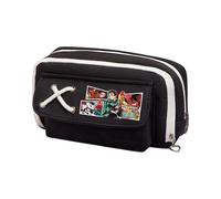 Zhongkaihua Kamado Tanjiro Kochou Shinobu Agatsuma Zen'itsu Anime-Themed Canvas Pencil Case, Large Capacity Fashion Stationery Bag, Back to School Gift for Boys and Girls