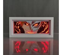 Zhongkaihua Kurosaki Ichigo Anime 3D Paper Carving Light Box RGB 7 Color Changing Anime Paper Sculpture Table Lamp for Bedroom Decor Bedside Lamp