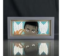 Zhongkaihua Levi 3D Paper Carving Night Light Jaeger Eren Anime Character Shadow Paper Sculptures Frame LED Lamp Box Bedroom Atmosphere Table Lamp