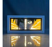 Zhongkaihua Levi 3D Paper Carving Night Light Jaeger Eren Anime Character Shadow Paper Sculptures Frame LED Lamp Box Bedroom Atmosphere Table Lamp
