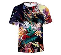 Zhongkaihua Men's Cartoon Anime My Hero Academia Todoroki Shoto Printed Summer T-Shirt Boku No Hero Academia Crew Neck Short Sleeve Summer Top Shirts,Gift for MHA Fans