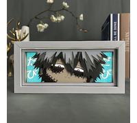 Zhongkaihua MHA Anime 3D Paper Carving Table Lamp Midoriya Izuku/Bakugou Katsuki Anime Character Paper Shadow Sculptures Led Light Box Bedroom Decor