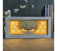 Zhongkaihua MHA Anime 3D Paper Carving Table Lamp Midoriya Izuku/Bakugou Katsuki Anime Character Paper Shadow Sculptures Led Light Box Bedroom Decor