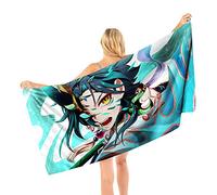 Zhongkaihua Microfibre Beach Towel Quick Dry Travel Towel, Zhongli/Xiao/Venti/Mona/Ganyu Cartoon Character Quick-Dry and Highly Absorbent Quality Towels
