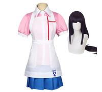 Zhongkaihua Mikan Tsumiki/Akamatsu Kaede Cosplay Female Costume JK Nurse Uniform with Wig Set Role Play Halloween Anime Carnival Party Outfit for Fans