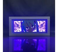 Zhongkaihua Miku Light Box Sculptures Paper Shadow Frame Creative 3D Paper Carving Lamp Miku Anime Character Paper Sculpture Lamp Can Change 7 Colours