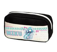 Zhongkaihua Miku Pencil Case Anime Themed Canvas Pencil Large Capacity Fashion Stationery Bag, Back to School Gift for Boys and Girls