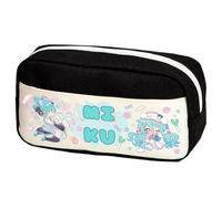 Zhongkaihua Miku Pencil Case Anime Themed Canvas Pencil Large Capacity Fashion Stationery Bag, Back to School Gift for Boys and Girls
