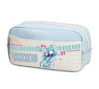 Zhongkaihua Miku Pencil Case Anime Themed Canvas Pencil Large Capacity Fashion Stationery Bag, Back to School Gift for Boys and Girls