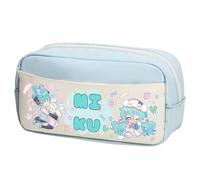 Zhongkaihua Miku Pencil Case Anime Themed Canvas Pencil Large Capacity Fashion Stationery Bag, Back to School Gift for Boys and Girls