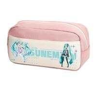 Zhongkaihua Miku Pencil Case Anime Themed Canvas Pencil Large Capacity Fashion Stationery Bag, Back to School Gift for Boys and Girls