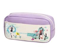 Zhongkaihua Miku Pencil Case Anime Themed Canvas Pencil Large Capacity Fashion Stationery Bag, Back to School Gift for Boys and Girls