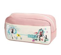 Zhongkaihua Miku Pencil Case Anime Themed Canvas Pencil Large Capacity Fashion Stationery Bag, Back to School Gift for Boys and Girls