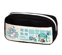 Zhongkaihua Miku Pencil Case Anime Themed Canvas Pencil Large Capacity Fashion Stationery Bag, Back to School Gift for Boys and Girls