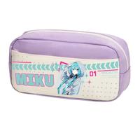 Zhongkaihua Miku Pencil Case Anime Themed Canvas Pencil Large Capacity Fashion Stationery Bag, Back to School Gift for Boys and Girls