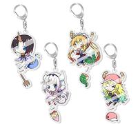 Zhongkaihua Miss Kobayashi's Dragon Maid Keychain Set KannaKamui Cosplay Acrylic Keychain set Double-Sided Figure Printing Keychain Pendant