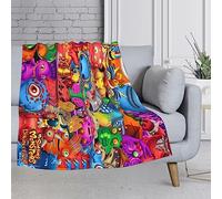 Zhongkaihua My Singing Monsters Blanket - Cartoon Anime Wubbox Furcorn Theme Print Soft Fluffy Flannel Lunch break Blanket, Ideal Anime All Season Rest Bedding Blanket Birthday Gift