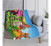 Zhongkaihua My Singing Monsters Blanket - Cartoon Anime Wubbox Furcorn Theme Print Soft Fluffy Flannel Lunch break Blanket, Ideal Anime All Season Rest Bedding Blanket Birthday Gift