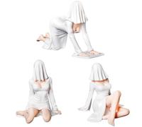 Zhongkaihua Mysterious Statue Figure Mysterious Statue White Robe Sitting Position Anime Girl Action Figure 8.5CM PVC Model Home Car Desk Decoration Ornament Birthday Gift For Fans