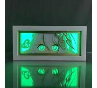 Zhongkaihua Nahida Night Light Lamp Art Paper Carving, Anime Light Up Box Papercut Lamp Light Frame Desk Decorations Gifts