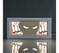 Zhongkaihua One Punch Man Anime Papercut Light Box Saitama Anime Character Shadow 3D Paper Sculptures Frame Table Lamp for Room Decoration LED Night Light