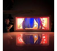 Zhongkaihua Re 0 Rem Anime Creativity Paper Carving Night Light, 7 Color, Handmade Anime Shadow Lamp Remote Control Touch Night Light for Christmas Room Decor Anime Birthday Gift