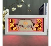Zhongkaihua Ryomen Sukuna Night Light Lamp Art Paper Carving, Anime Light Box Papercut Lamp Desk Decorations Gifts