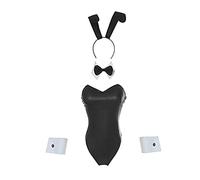 Zhongkaihua Sakurajima Mai Cosplay Costume Women's Halloween Bunny Girl Senpai School Uniform Outfit Role Play JK Uniform Imitation Leather Sexy Tube Tops Mini Dress Suit Dress