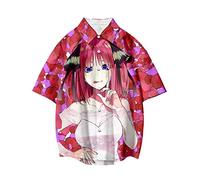 Zhongkaihua The Quintessential Quintuplets Anime Button Shirt Nakano Miku Anime 3D Printing Turn-Down Shirt for Unsex Aldult Teenager Couple