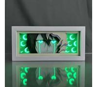 Zhongkaihua Ulquiorra Cifer Anime 3D Paper Carving Light Box RGB 7 Color Changing Anime Paper Sculpture Table Lamp for Bedroom Decor Bedside Lamp