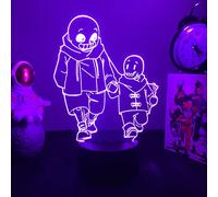Zhongkaihua Undertale LED Night Light 3D Illusion Anime Figure Lamp USB Remote Control 7 colors Led Lights with Touch Switch Desk Lamp Home Bedroom Decoration for Kids Boys Girls Gift