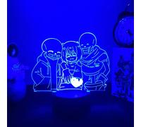 Zhongkaihua Undertale LED Night Light 3D Illusion Anime Figure Lamp USB Remote Control 7 colors Led Lights with Touch Switch Desk Lamp Home Bedroom Decoration for Kids Boys Girls Gift