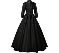 Zhongkaihua Women's Medieval Vintage Dresses Ladies Gothic Victorian Outfit Queen Dress Prom Dress Party Halloween Carnival