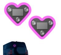 zhongko 2 Pcs Heart Shaped Car LED Ambient Lights, Solar-Powered Heart Neon Lights for Car Windows, Pink Car Accessories for Ambient Lighting & Nighttime Visibility