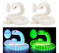 zhongko 2Pcs 3D Glow Printed Snake, 3D Printed Animals, Sensory Animals Toy for Stress Relief, Funny Snake Toy for Home and Office Decoration, Great Gifts for Animal Lovers