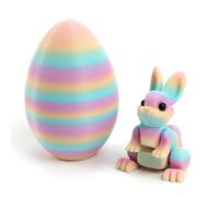 zhongko 2Pcs 3D Printed Easter Eggs with Bunny Inside, Reusable Openable Egg Storage Box, Easter Basket Stuffers, Gradient Color Design, Colorful Easter Decoration & Fun Gift for Easter Celebrations