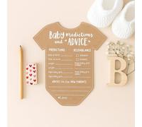 zhongko 30Pcs Baby Prediction Cards, Neutral Baby Shower Advice Card for New Parents, Babe Gender Reveal Cards for Guess Name, Birthdate, Weight, Fun Infant Shower Game for Party Celebrations