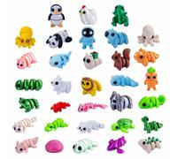 zhongko 33Pcs 3D Printed Animals, 3D Printed Fidget Toy, Movable Joint Mini Toys, Different Animal Shapes, Colorful 3D Printed Toys for Home and Office Decoration Photographic Prop