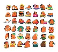 zhongko 42Pcs Cute Capybara Shoe Decoration Charms, Shoe Charms for Teens, Lightweight Shoe Accessories for Kids, Adults & Teens, Durable Clogs Decorations for Parties