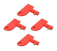 zhongko 4Pcs Battery Isolator Switch Key, Battery Kill Switch Spare Key Power Cut Off Accessory, Red Mini Batteries Cut Off Switch Key for Car, Boat, Truck, Modified Yacht