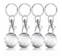 zhongko 4Pcs Shopping Trolley Token, Removable Supermarket Keyring, 12 Sided Shopping Carts Key Clip Ideal, Pound Coin Trolley Token for Shopping Basket Locker