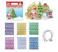 zhongko 720Pcs Christmas Mosaic Craft Set with 10Pcs Lanyard, DIY Self-Adhesive Sticky with Colourful Laser Stickers for Kids, Christmas Mosaics Crafts for Kids, Shiny Gifts for Girls Children