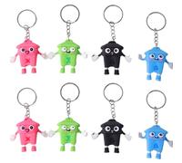 zhongko 8Pcs Emotional Bin Keychain, Cute Cartoon Trash Can Pendant, Small Keyrings for Backpacks, Bag, Phone or Car, Decorative Charm Keyring Gift for Women Men Students, Key Tags-Waste