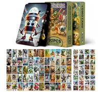 zhongko 92Pcs Italian Brainrot Cards and Sticker Set, 60Pcs Unique Mythical Creature Cards with 32Pcs Waterproof Vinyl Sticker Perfect for Game Nights, Collection, or Water Bottle, Laptop Decoration