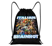 zhongko Brainrot Drawstring Bag, Waterproof Bags for Kids, Student Portable Storage Bag, Cute Brainrot Printed Bag, Lightweight Sports Backpack for Swimming, Beach and Camping, 43x32cm