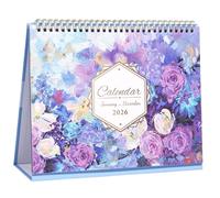 zhongko Desk Calendar 2026, Jan 2026 - Dec 2026 Monthly Memo Pages, Stand Up Flip Calendar with Strong Twin-Wire Binding, 9.8 * 10 Inch Academic Desk Calendar