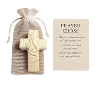 zhongko Wooden Pocket Prayer Cross, Prayer Cross Gift, Wooden Prayer Hands Cross, Both Hands Cross Mesh Handmade Wood Pocket Prayer for Christian Gifts Personal Spiritual Practice