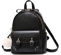 zhongningyifeng Backpack for Women Small Cute PU leather, Mini Rucksack Fashion Travel for Teen Girls (black)